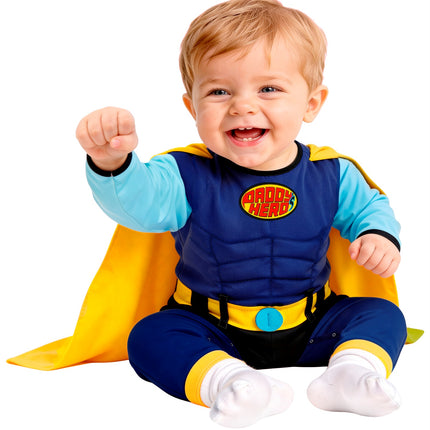 Super baby jumpsuit met cape voor jongens zijaanzicht – kostuums