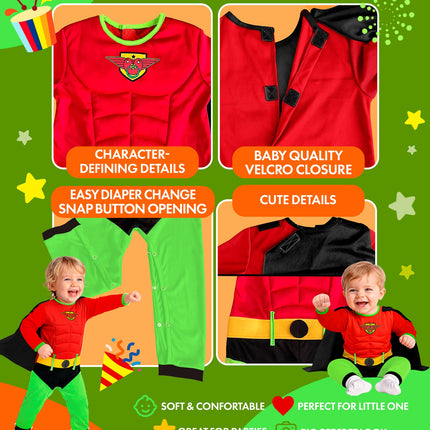 Super baby jumpsuit voor jongens (art. 2870) close-up – kostuums