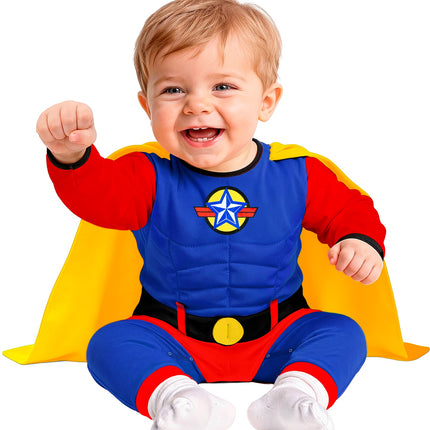 Super baby jumpsuit blauw voor jongens zijaanzicht – kostuums