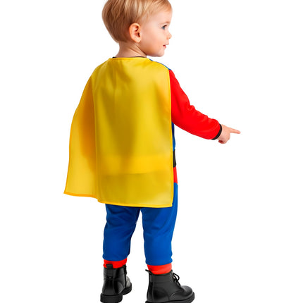 Super baby jumpsuit blauw voor jongens detailopname – kostuums