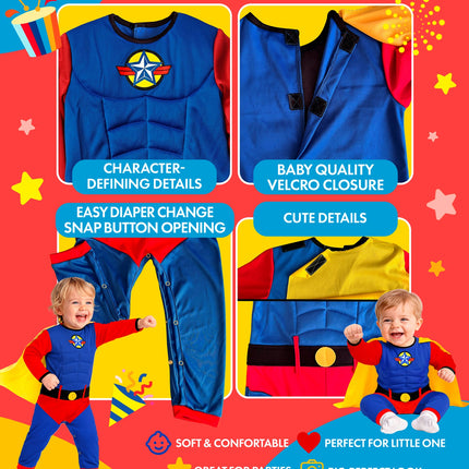 Super baby jumpsuit blauw voor jongens sfeerbeeld – kostuums