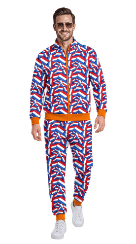 Fout trainingspak Nederland carnaval Koningsdag detail heren