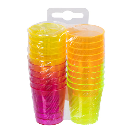 Set 20 plastic shotglaasjes 4 neonkleuren UV — foto 7