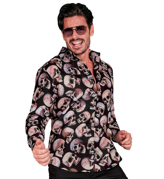 Day of the dead shirt detail - calavera print heren Dia de los Muertos