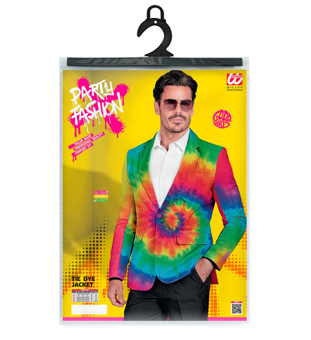 Tie dye neon colbert achterkant - rasta verkleedjasje heren festival
