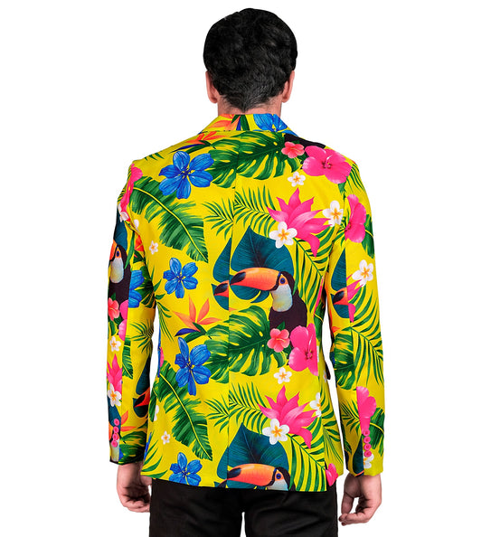 Tropicana colbert toekan gedragen - safari feestjasje heren tropisch thema