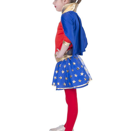 Super Power pak Margit meisje zijaanzicht – verkleedkleding