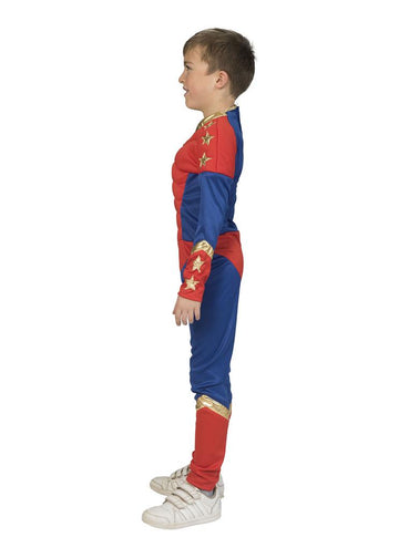 Super Power pak Thomas jongen zijaanzicht – verkleedkleding