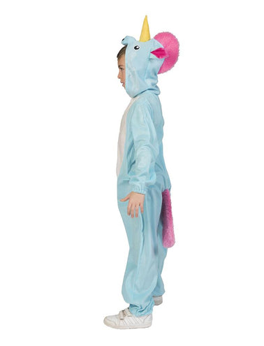 Unicorn Blue Berry pak kind zijaanzicht – verkleedkleding