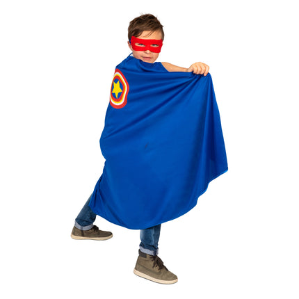 Super Hero kostuum Jerome kinderen blauw zijaanzicht – verkleedkleding