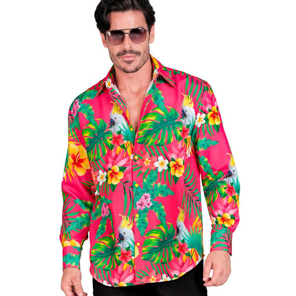 Copacabana neon blouse gedragen - hawaii verkleedshirt heren beach party