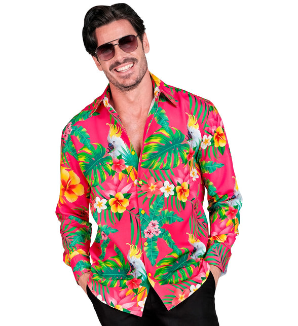Neon copacabana hawaiihemd Jannie - foute party blouse heren tropisch thema