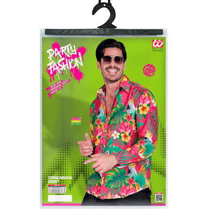 Neon copacabana blouse Jannie achterkant - tropisch hawaii overhemd heren