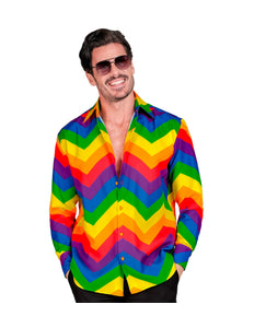 Regenboog blouse Ella unisex - kleurrijk Pride overhemd voor Gay Pride en foute party