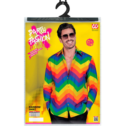 Regenboog blouse Ella achterkant - regenboog kleding unisex voor themafeest