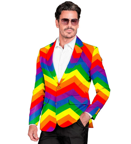 Regenboog colbert Ella unisex - kleurrijk Pride jasje voor Gay Pride en foute party