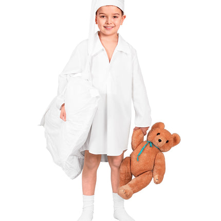 Nachtjapon en pet wit zijaanzicht – verkleedkleding