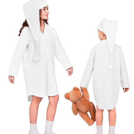 Nachtjapon en pet wit sfeerbeeld – verkleedkleding