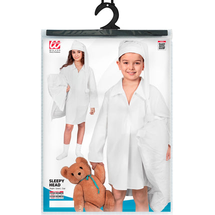 Nachtjapon en pet wit close-up – verkleedkleding