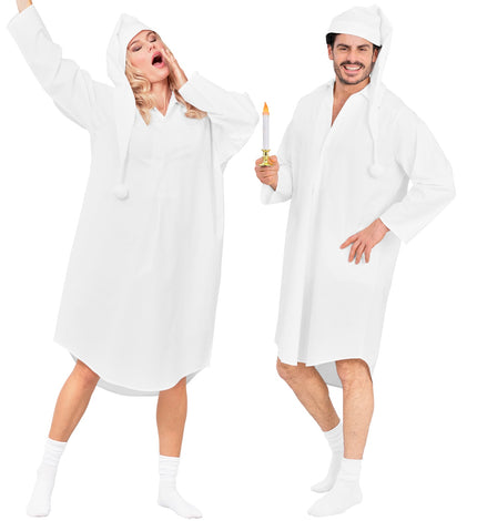 Nachtjapon en pet vooraanzicht – verkleedkleding
