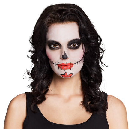 Schmink kit Day of the dead (oogdecoraties, strass steentjes, vetschmink en spons) — foto 3