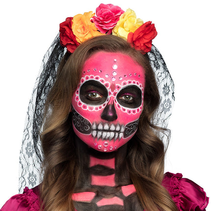 Schmink kit Diamond Catrina (vetschmink, schminksticks, glittergel, strass steentjes en applicator) — foto 2