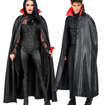 Satijn vampier cape zijaanzicht – capes