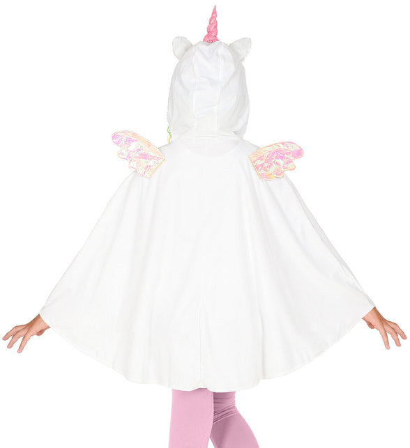 Eenhoorn poncho kind detail - unicorn cape met muts dierenkostuum