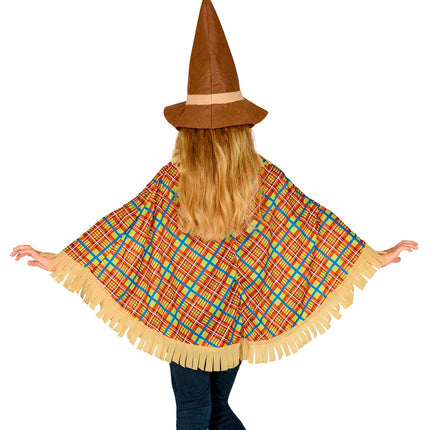 Vogelverschrikker poncho kind detail - landelijk strooien kostuum cape