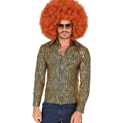 Gouden disco shirt heren gedragen - jaren 70 glittershirt saturday night fever