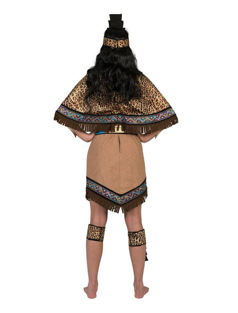 Azteken jurk voor dames achterkant – carnaval outfit