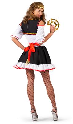 Zigeunerin jurkje Fiona gedragen door model – feestkleding