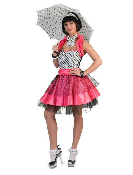 Rock'n Roll jurk roze vooraanzicht – carnavalskostuum
