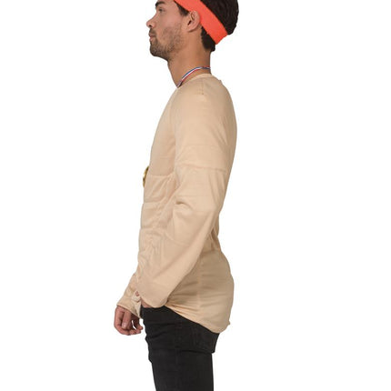 Spierballen shirt Rambo heren zijaanzicht – verkleedkleding