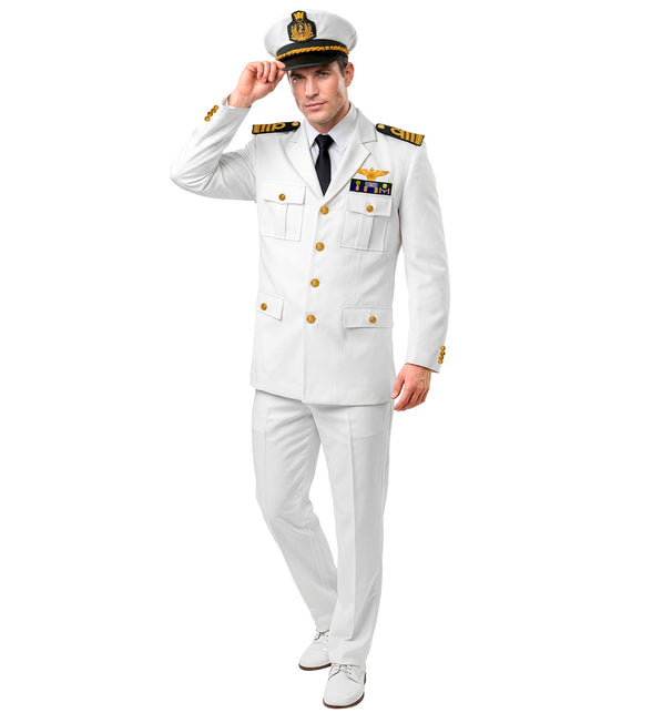 Kapitein colbert voor heren vooraanzicht – verkleedkleding