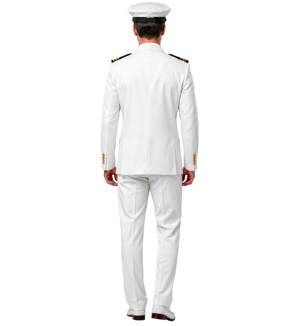 Kapitein colbert voor heren detailopname – verkleedkleding