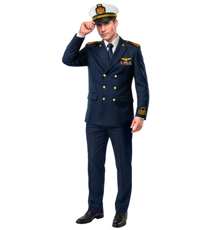 Marine kapitein colbert voor heren vooraanzicht – verkleedkleding