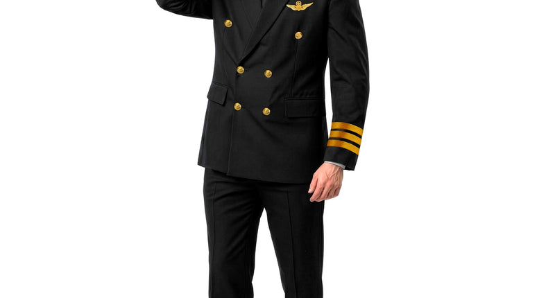 Piloot colbert voor heren vooraanzicht – verkleedkleding