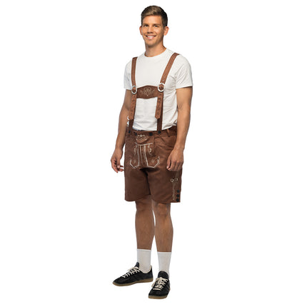 Lederhose Fritz heren bruin Oktoberfest broek