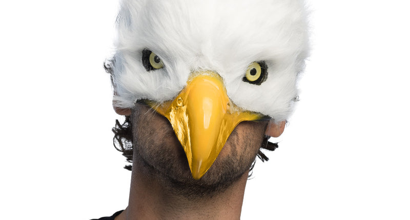 Pluchen halfmasker Witte adelaar fantasy