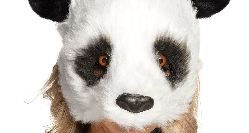 Pluchen halfmasker Panda