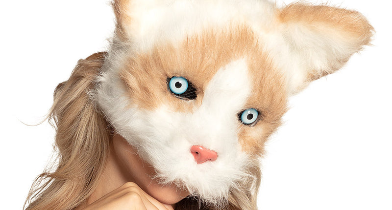 Pluchen halfmasker Kat