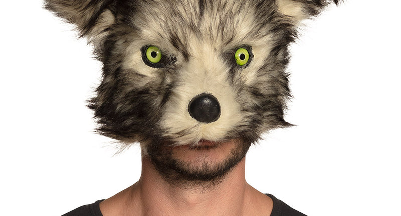 Pluchen halfmasker Wolf