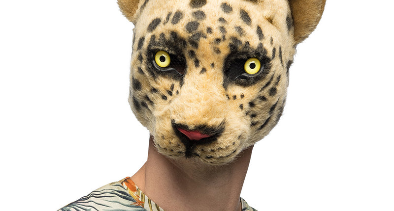 Pluchen halfmasker Luipaard