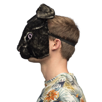 Pluchen halfmasker Zwart konijn — foto 3