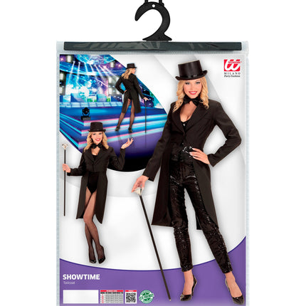 Zwarte frackjas dames compleet, elegante slipjas Showtime
