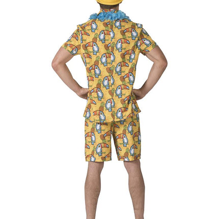 Hawaii pak Toekan heren achterkant – carnaval outfit