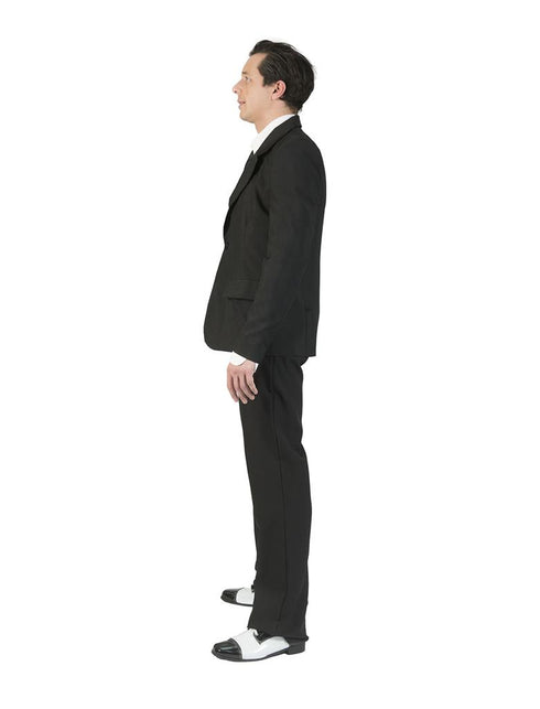Zwart colbert Charlie heren zijaanzicht – verkleedkleding