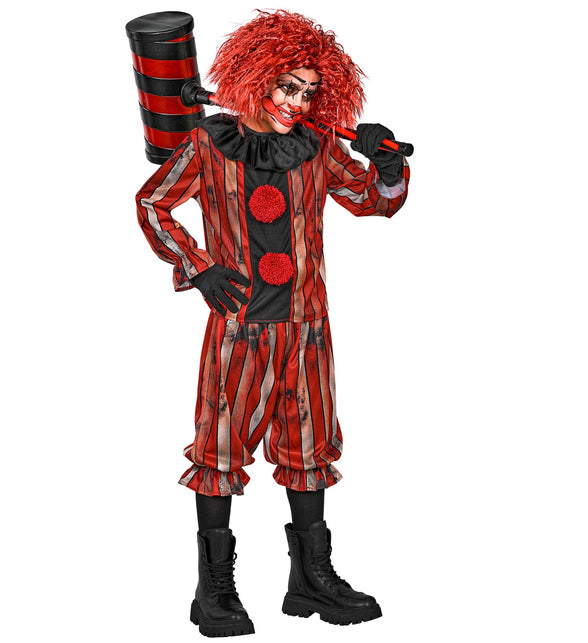 Gemene clownsjas jongens zijaanzicht met pofbroek en geruchte zoom onder de knie