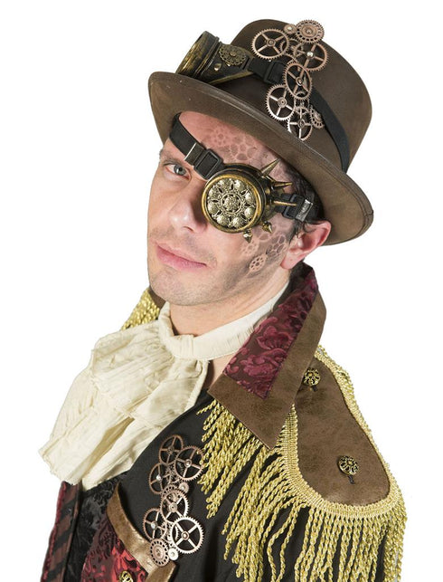 Steampunk pak Stefan heren stofdetail – verkleedkostuum
